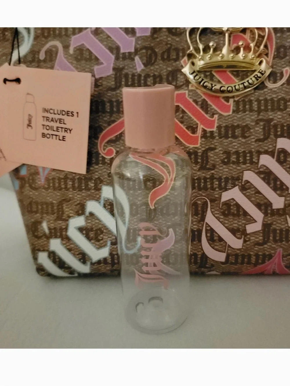 NWT Juicy Couture Pink Script Logo Cosmetic Pouch